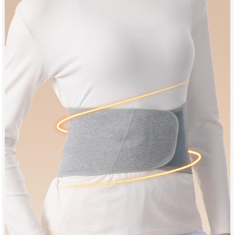 Ceinture chauffante lombaire respirante avec support dorsal, fabriquée avec des matériaux naturels pour une utilisation toute la journée sans surchauffe