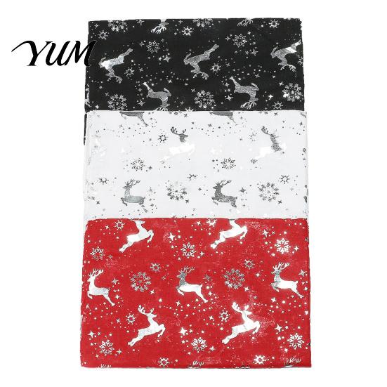 Elegant Hot Stamping Scarf Christmas Theme for Women, Glitter Sparkly Foil Reindeer Soft Polyester Neck Print Scarves, Lightweight Shawl Wrap