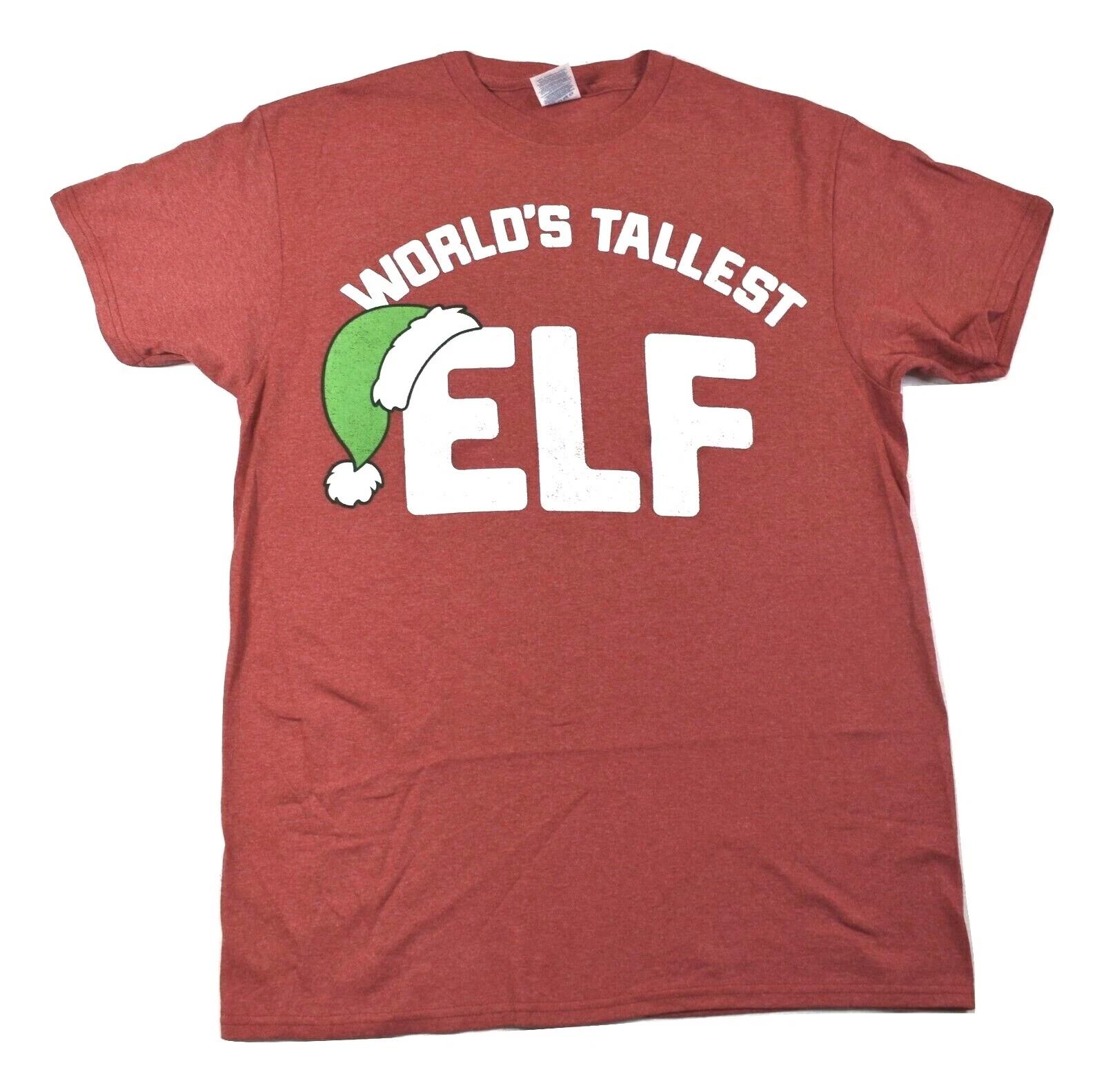 

Mens World s Tallest Elf Funny Christmas Red Tee Shirt New M, L, XL, 2XL 2XL