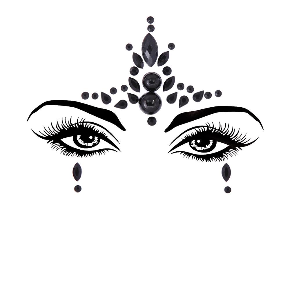 Crystal Tattoo Sticker Glitter Eyeliner Eyebrow Makeup Face Eyes Diamond Temporary Tattoo Rock Rhinestone 3D Eyeliner Stickers
