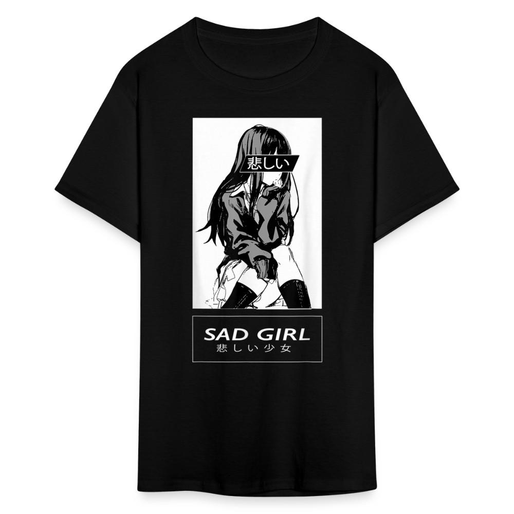 

Sad Anime Emo Girl - Aesthetic Vaporwave Anime Otaku Sadness Introvert T-Shirt XL
