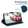 For iPhone 17 Case PU Leather Wallet Phone Cover Butterfly Flower Imprint with Strap