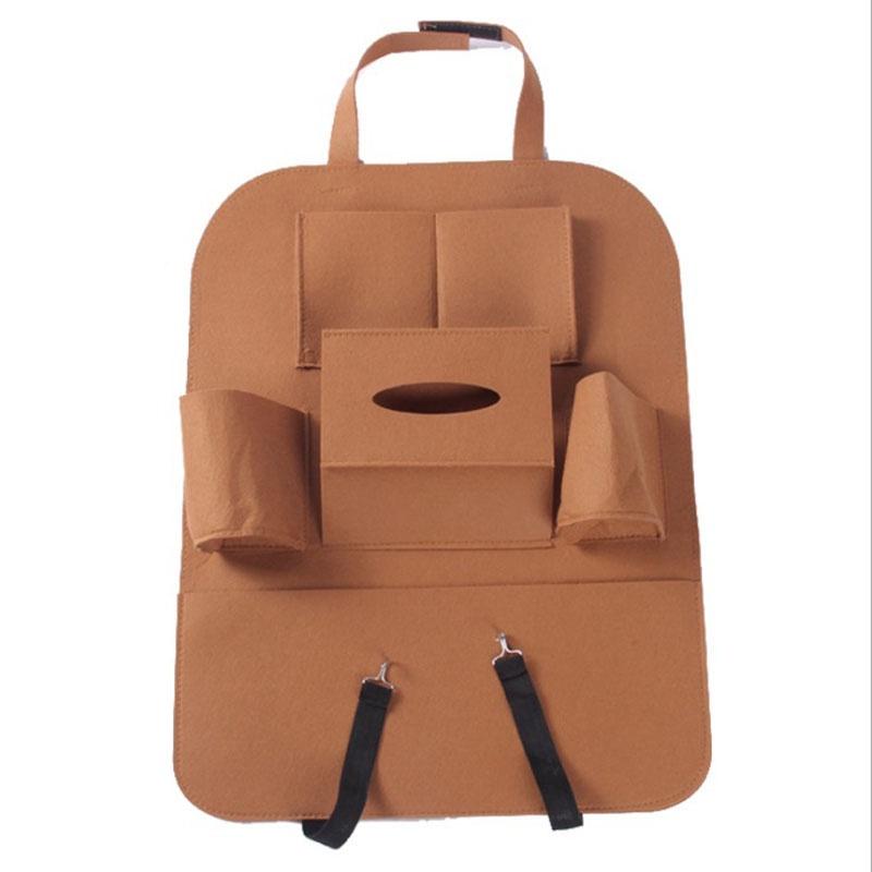 Elegant Black Auto Car Seat Back Organizer With Multi-pocket Storage For Effortless Organization