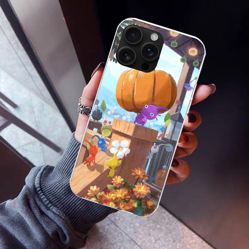 Game P-PikminS 4 Phone Case For iPhone 17 Air 11 13 Mini 14 15 Plus 16 12 Pro Max 16E SE 7 8 Pattern Soft TPU Back Cover  17 Air