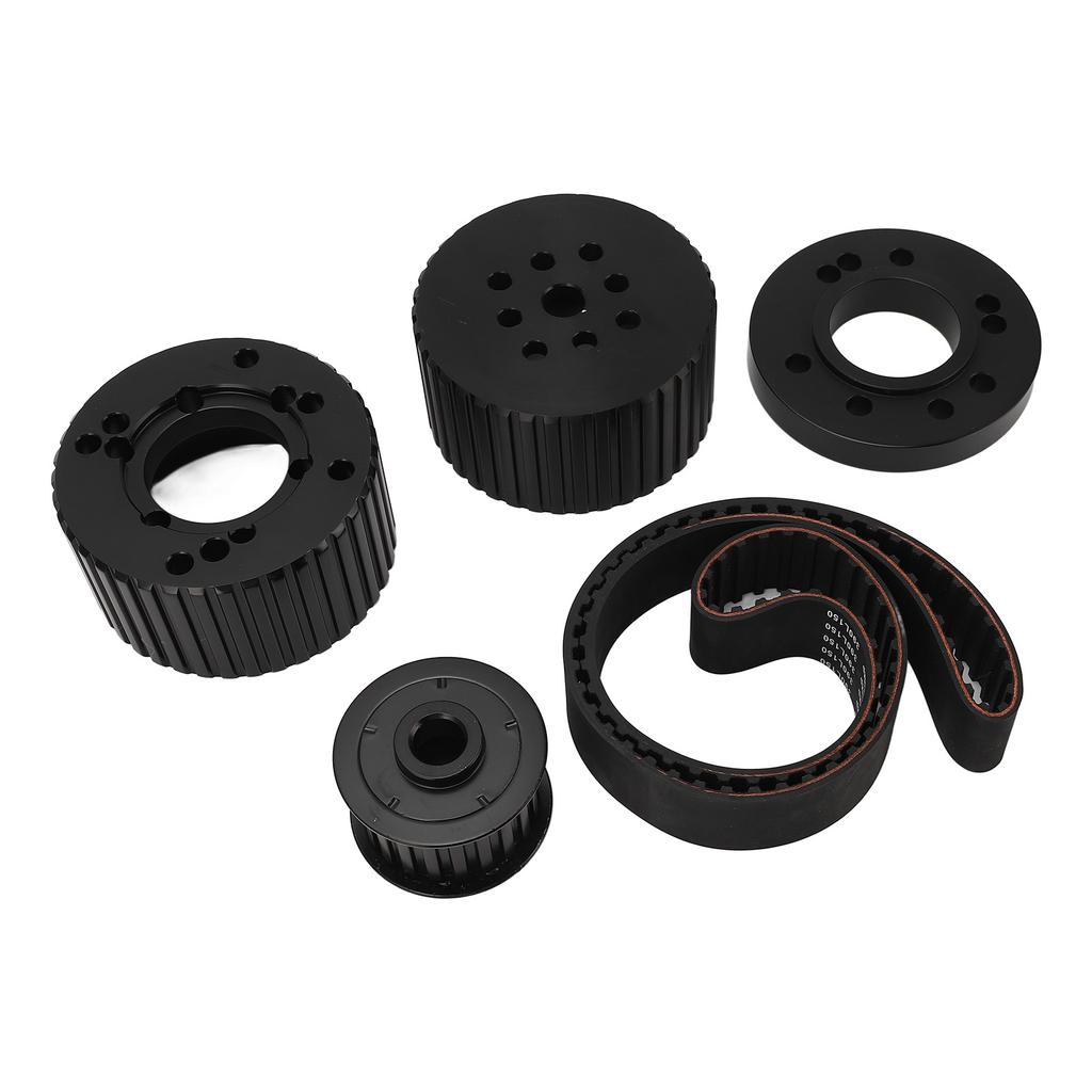 Belt Drive Pulley Kit Anti Slip PCE415.1008 Replacement for Ford Small Block Engine 318 340 360 Black