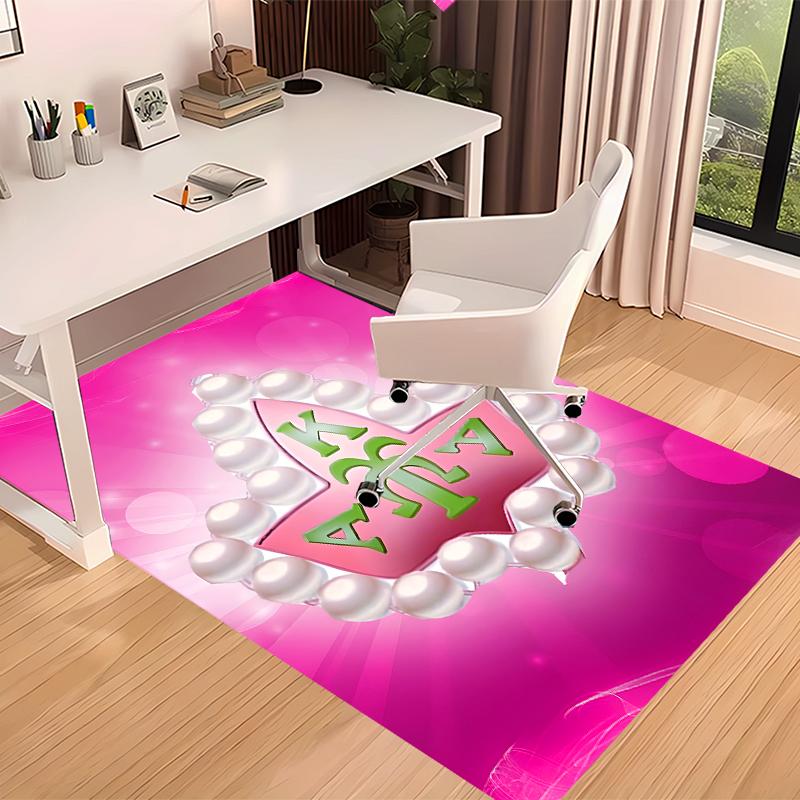 1pc AKA Logo9 Print Area Rug - Soft, Washable Non-Slip Indoor Mat for Office Chairs, Living Room, Home Office Decorative Rug