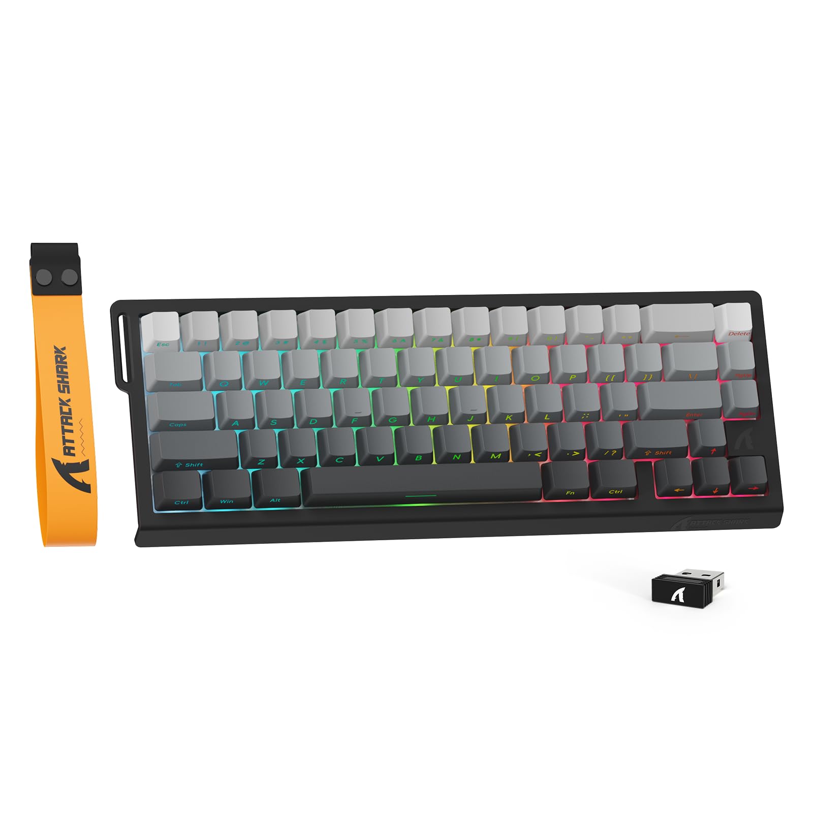 

ATTACK SHARK X68PRO HE Rapid Trigger 8kHz Gaming Adjustable Actuation Compact Gaming PBT 5000mAh Technical Standards Compliance Compatible Keyboard,