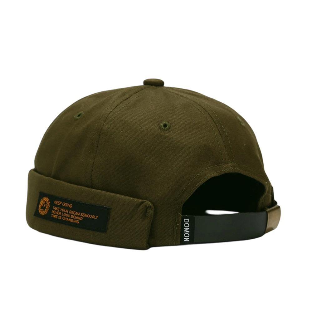 Retro Letter Brimless Docker Cap Cotton Vintage Dome Hat Fashion Skullcap Outdoor