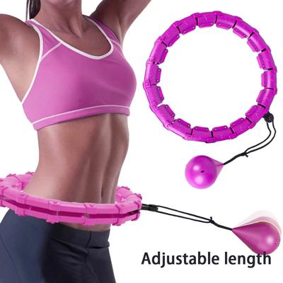 Hula Circle - Aro de hula con peso para adultos, para adelgazar, de gran tamaño, inteligente, con mango ajustable, nudo desmontable, 24 secciones