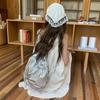 Korean Ins Niche Design Drawstring Pleated Silver Backpack for Women Commuting Versatile Casual Small Backpack