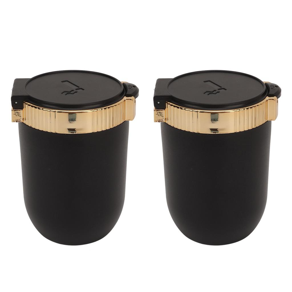 2Pcs Car Ashtray with LED Blue Light Portable Removable Car Smokeless Ashtray with Lid for Vehicle