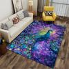 Colorful Peacock Pattern Carpet with Vibrant Artistic Design for Living Room Suitable for Use As an Anti-slip for Living Room Bedroom Sofas
