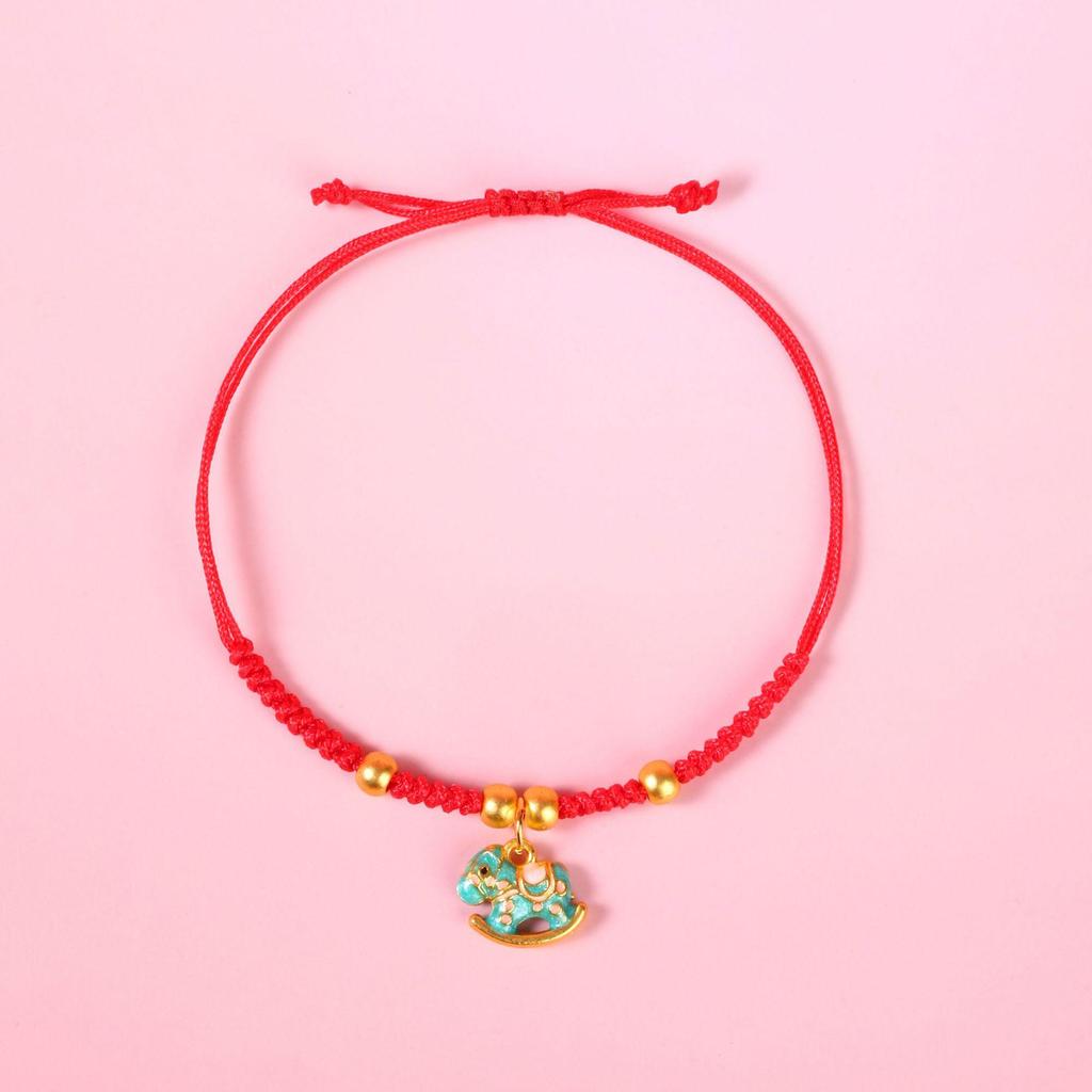 2026 Year of the Horse Zodiac Bracelet: Handmade Red String Ethnic Style Jewelry, Perfect for New Year or Small Gifts.