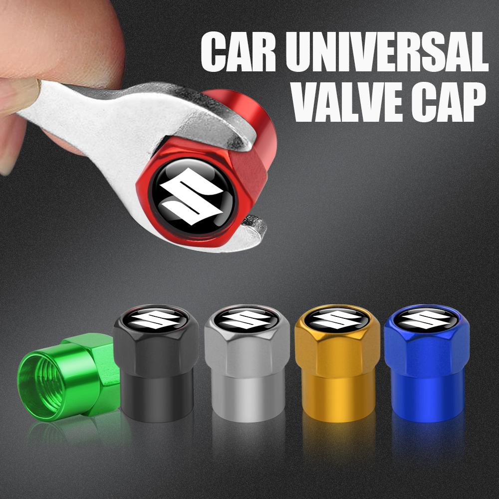 4PCS Car Wheel Tire Valve Caps Tyre Air Stem Covers For Suzuki Swift Jimny Ignis Alto Samurai Baleno Vitara Grand Vitara Ltz Gsr
