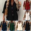 Women Autumn Long Sleeve Single Breasted Blouse and Shirts Candy Color Button Solid Shirts Tops