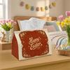 1pc Vintage Decorative Easter Tissue Holder, Floral Brown, Outdoor Celebration Supplies, Daily Desktop Tissue Organizer, Ideal for Bedroom, Living Roo
