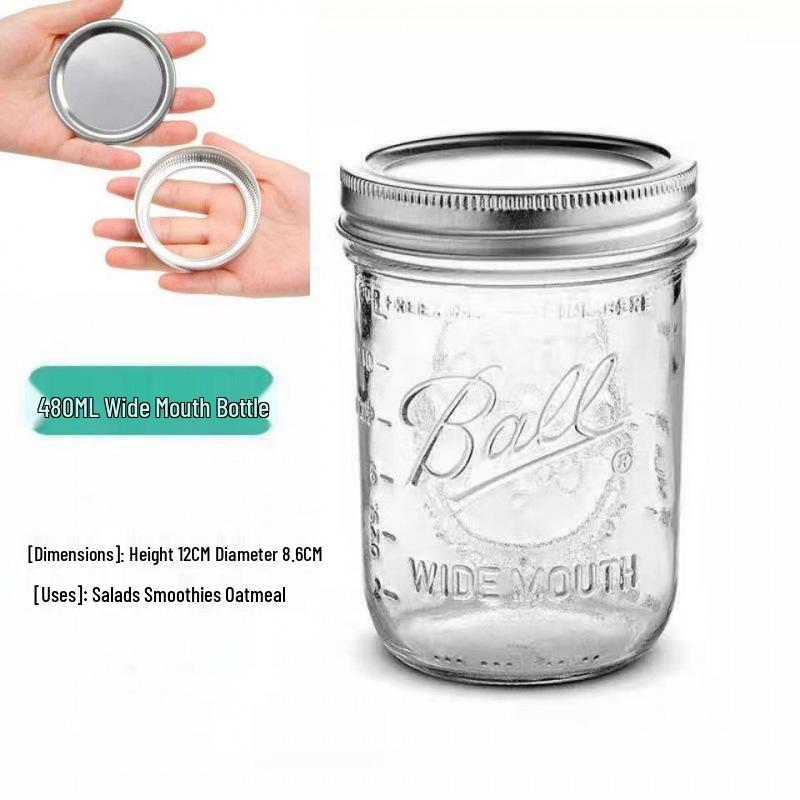 16oz Split Lid Mason Jar for Herbs, Salads, and Oatmeal