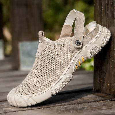 Sandali Uomo Intrecciati Comodi Uomo Estate Scarpe in Rete Pantofole Classiche Doppia Utilizzo Morbide Esterno Spiaggia Piatte Gomma Sandali da Trekking