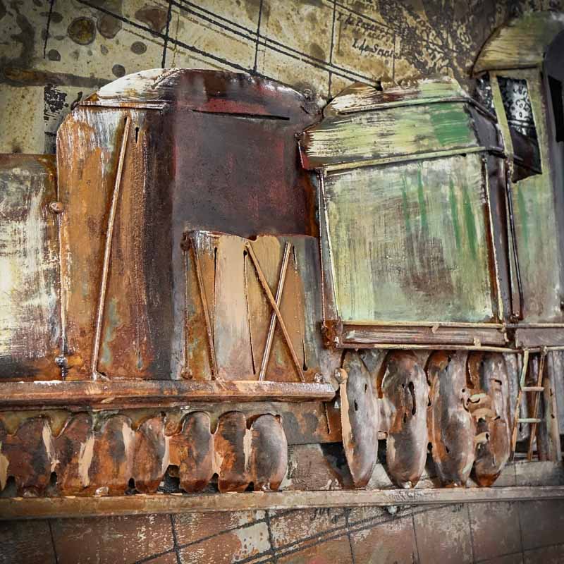 3D Metal Picture LOFT TRAIN 100x50