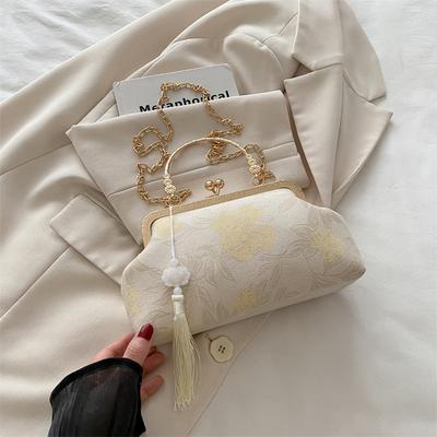 Cheongsam Tasche Chinesische tragbare Damentasche vielseitige ausländische Hanfu antike Umhängetasche Hochzeit Hand tragen Retro Muscheltasche