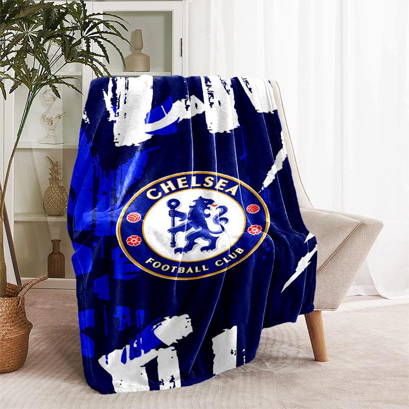1pc Blanket - Chelsea FC Logo Print Design, Lightweight Blanket for Sofa, Bed- Soft &Warm, Gift for All Seasons
