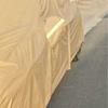 Khaki Thickened Car Cover: Snow, Rain & Sun Protection with Heat Insulation and Logo Print