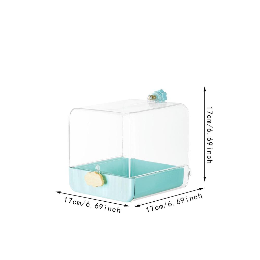 Bird Bath Box Caged Parrot Bathing Tub Cage Accessory with Bottom Drawer Parrot Bath House for Canary Lovebirds Budgie