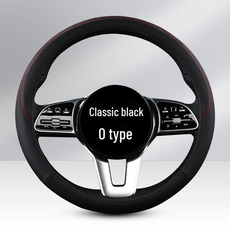 Uniwersalny Czterosezonowy Pokrowiec na Kierownicę Samochodową z PU Skóry: Odporny na zużycie, dopasowany kolorystycznie, modny pokrowiec na kierownicę do małych samochodów.