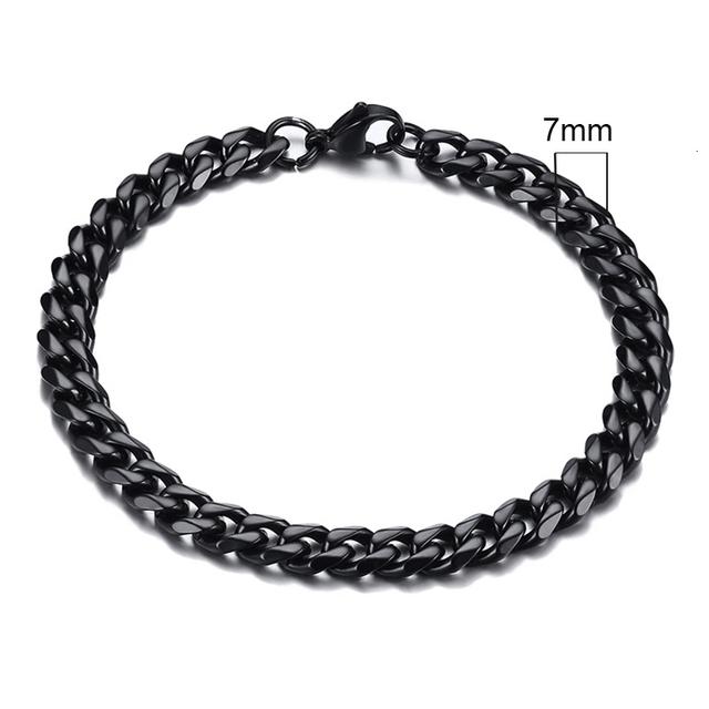 Vnox Mens Simple 3 -11mm Stainless Steel Curb Cuban Link Chain Bracelets For Women Unisex Wrist Jewelry Gifts