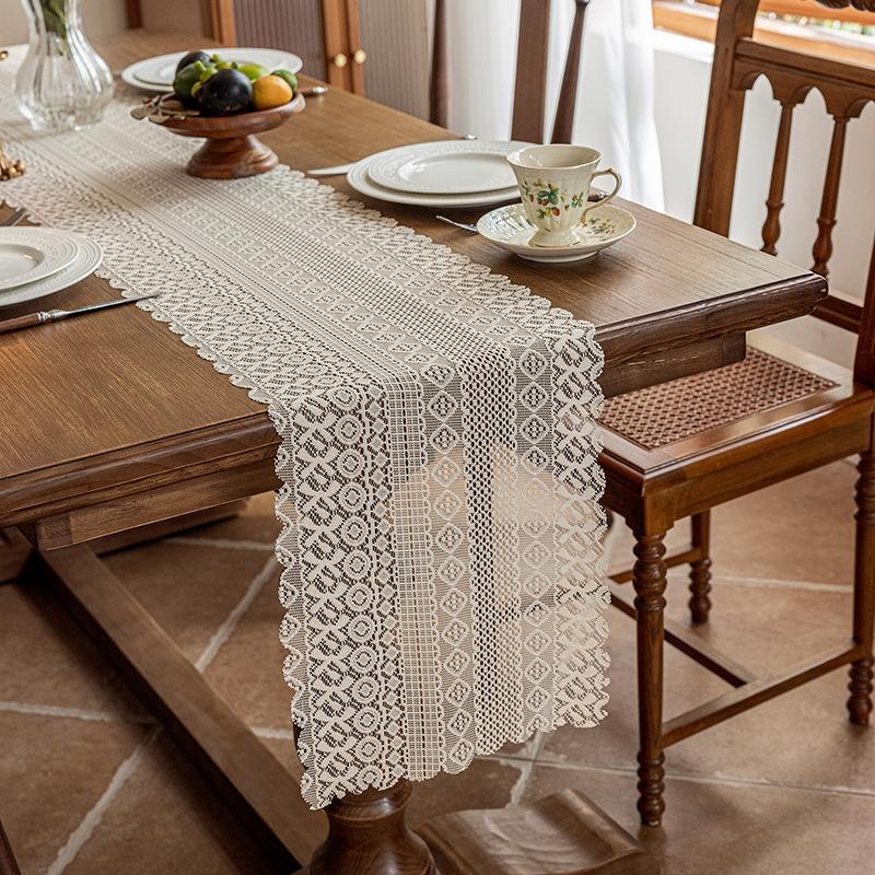 Винтажная Скатерть-Дорожка Фестивальное Кружево Ажурная Скатерть Элегантная Романтичная Наперонки для Обеденного Стола Банкет Фестиваль Украшение для Вечеринки