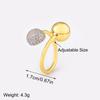 Nidin High Quality Creative Shiny Zircon Charm Open Rings Adjustable 4 Styles For Women Men Hip-Hop Style Finger Jewelry Gifts