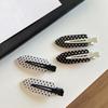 Fermaglio per Capelli Rotondo a Pois Classico Bianco/Nero per Donne Ragazze Fermaglio alla Moda Antiscivolo Decorazione per Capelli in Acrilico