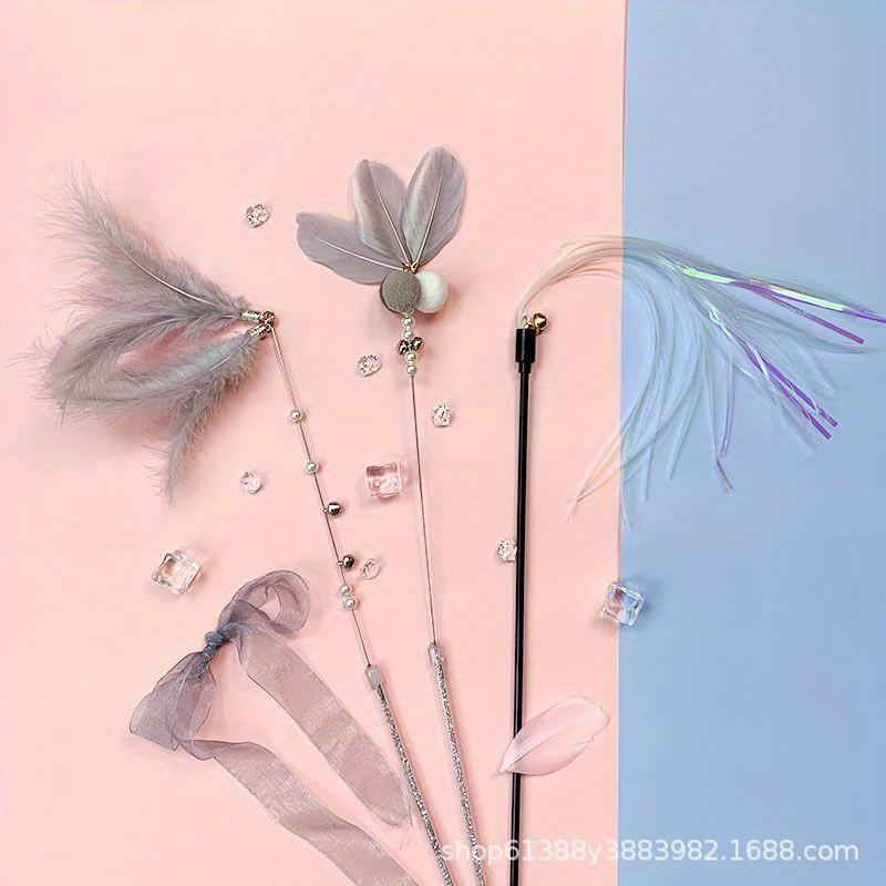 

1 шт., палка-дразнилка для кошек, устойчивая к укусам, инструмент для дразнилки для котят, набор палок-дразнилок для кошек, самостоятельные высокопрочные игрушки для кошек 3Pcs set серый