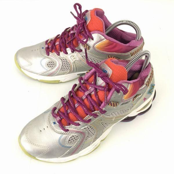 

new balance WF887 RA Training Shoes [Women’s 25.0/Silver×Purple×Orange] Indoor Non-Marking Sole