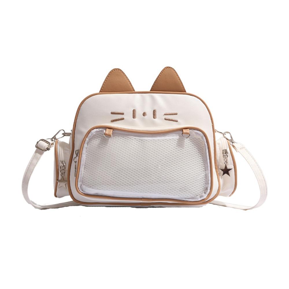 Preppy Style Cute Cat Itabag JK Kawaii Y2K Shoulder Bag Creative Transparent Pocket Bag  Outdoor
