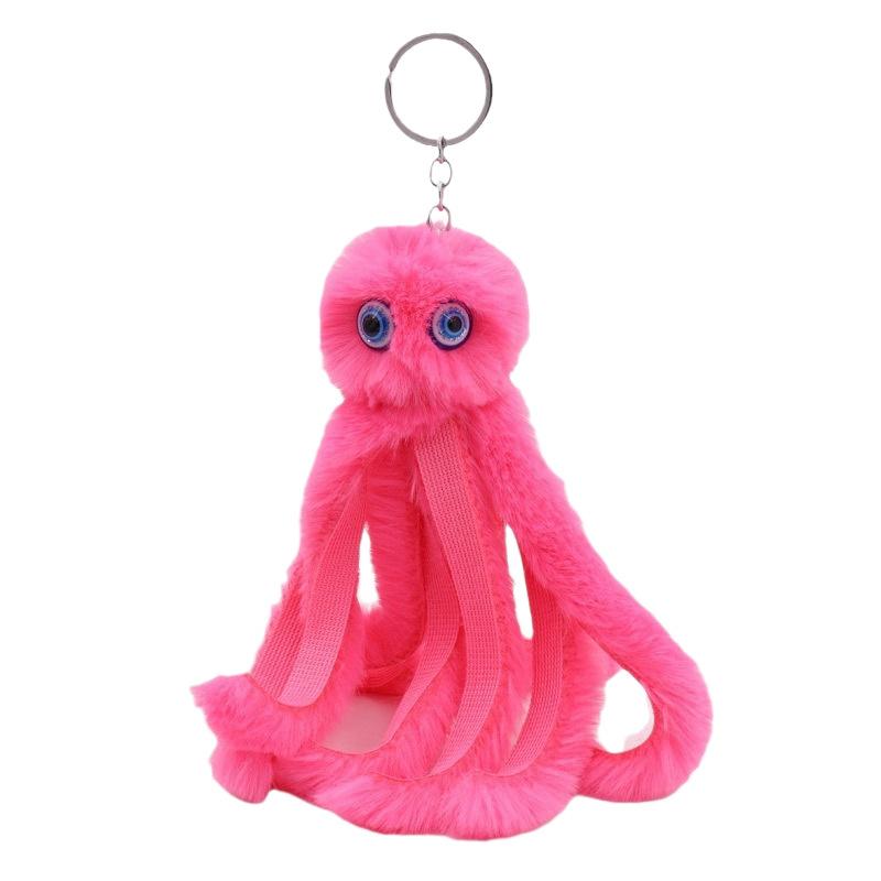 New Creative Octopus Fur Ball Keychain Cute Octopus Marine Life Plush Doll Bag Pendant Accessories