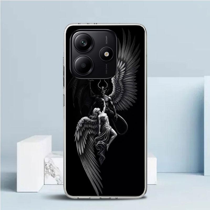 Angel Wings Devil Bad Soft Cover for Xiaomi Redmi Note 15 14 13 12 Pro Plus Phone Case 14S 11S 11T 11E 10S 10 4G Pattern Shell R