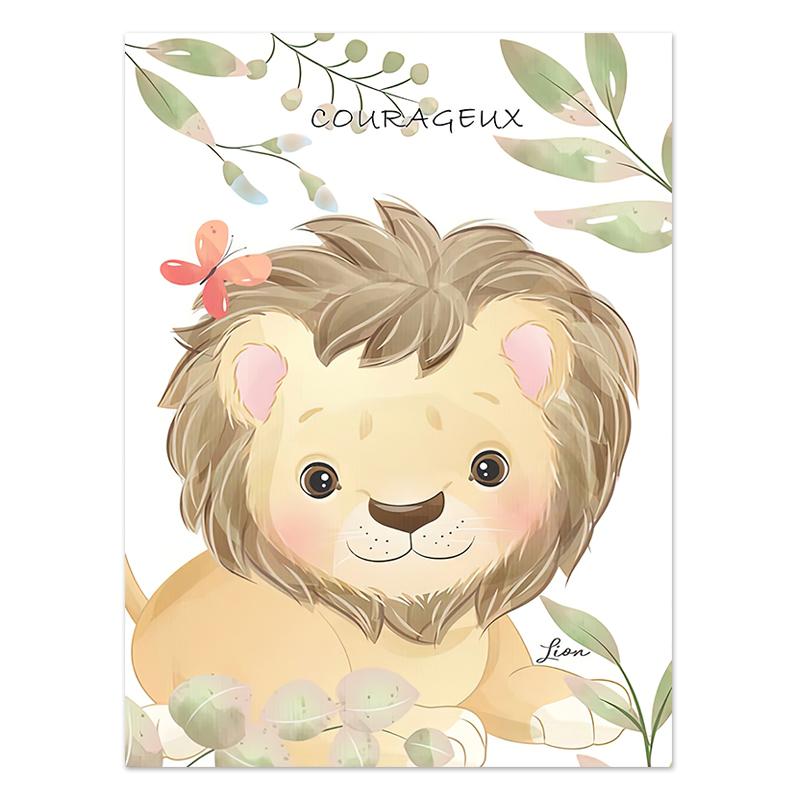 Cute Giraffe Elephant Lion Zebra Jungle Animals Wall Art Canvas Painting Nordic Posters and Prints Pictures for Kids Room Decor