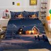 Christmas Printed Bedspreads Twin Size Microfiber Bedding Cover Teens Luxury Design Fashion Duvet Cover Set