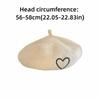 Heart Embroidery Knitted Beret Hat Round To Painter Beret Cap  Autumn and Winter