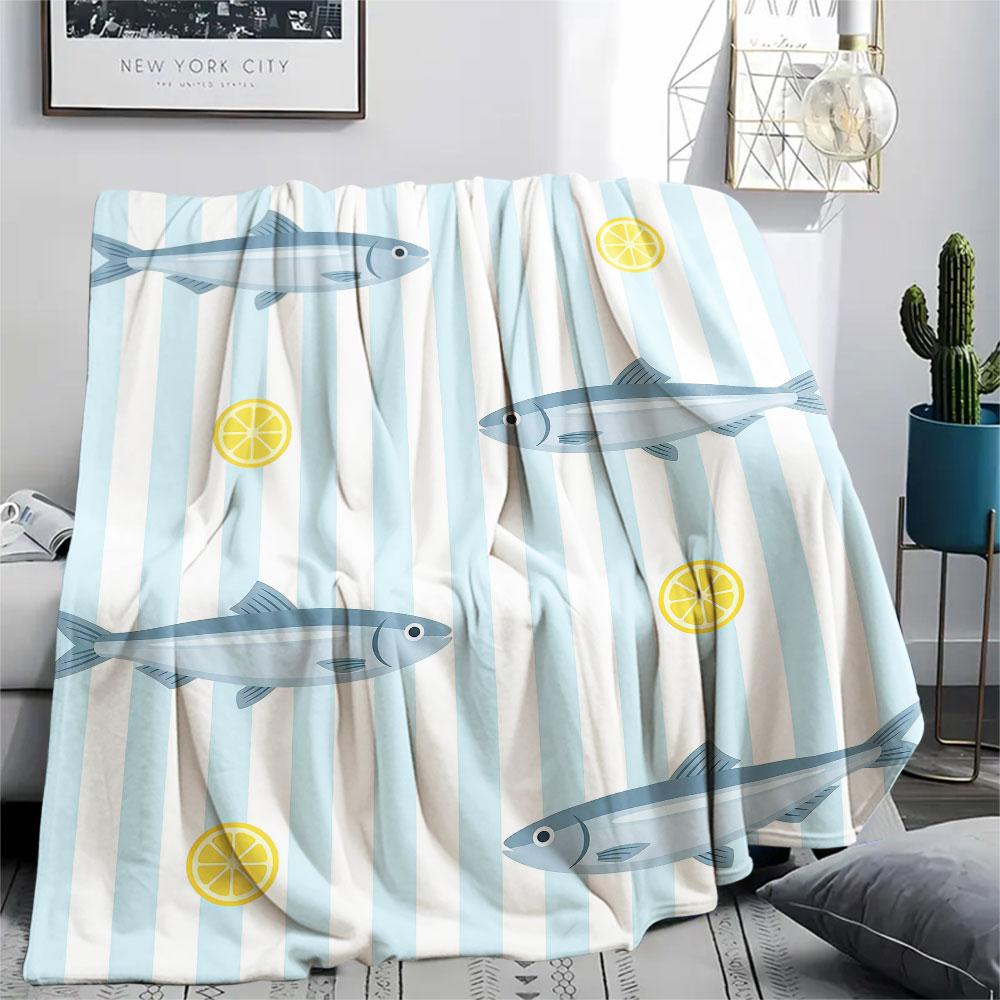 1PC Abstract Shapes Printed Flannel Blanket Suitable For All Seasons for Lunch Break Warmth and Comfort Birthday Gifts Gifts