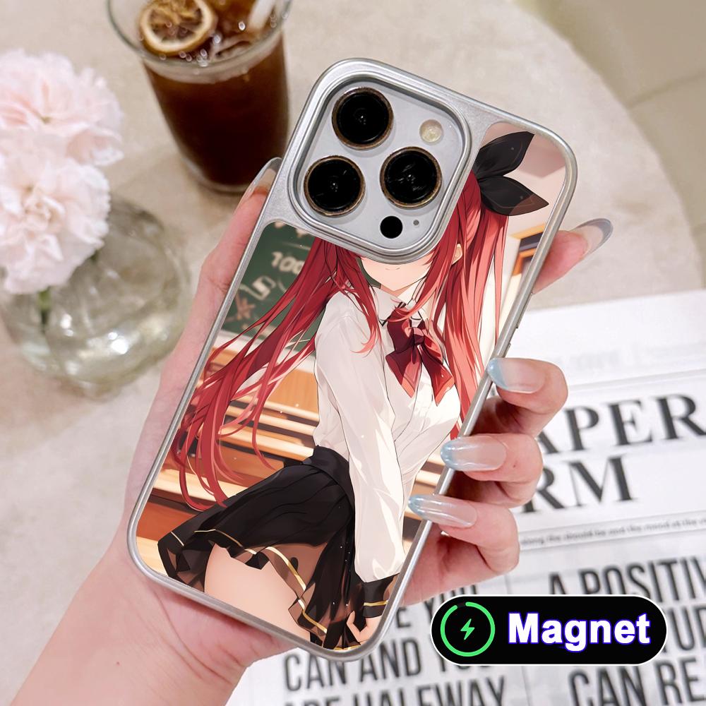 Date a Live Kotori Itsuka Silver Plating Magsafe Mobile Phone Case for iPhone 17 16 15 14 13 12 11 Air Pro Max Plus Cover