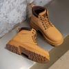 Warrior Classic British Style Yellow Boots Height Increasing Non-Slip Wear-Resistant Versatile Cool Martin Boots Unisex Boots Wheat WXY(JS)-2917