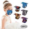 Disposable Kids Face Masks Soccer Print 50 Pack Adjustable Ear Loops Breathable 3-Ply Protective Covers for Children Sports Design