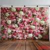 2D Pinke Rose & Hortensie Blumenwand Foto Hintergrund für Hochzeit und Braut Fotoshooting
