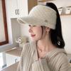 Autumn and Winter Empty Top Hat for Women Korean Style Versatile Fashion Rabbit Wool Knitted Hat for Students Outdoor Windproof and Warm Wool Hat