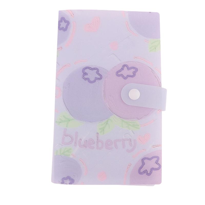 

{Summer2} 120 Slots Cute Cartoon Fruit Nail Sticker Storage Book Fruit Cover Nail Decal Storage Album For Small Sticker синий