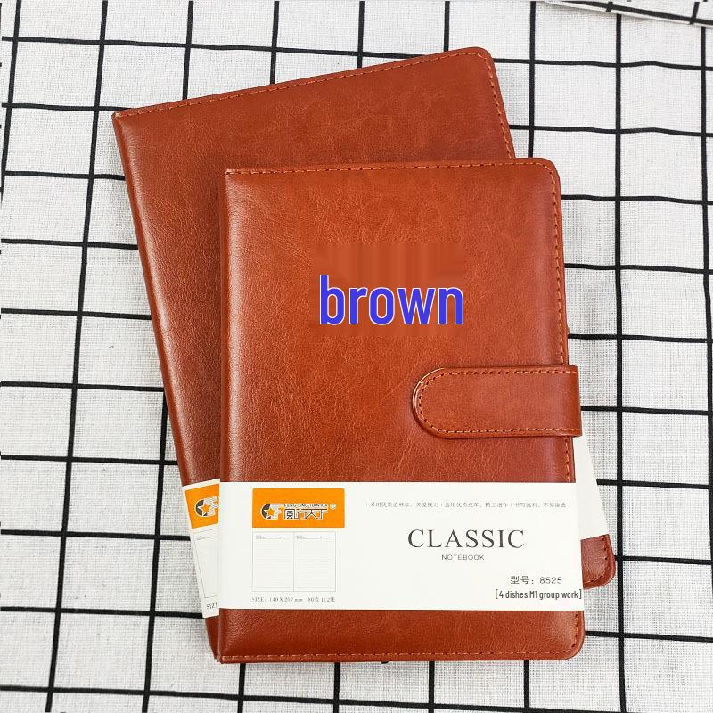Professional Leather Cover Notebook with Buckle - Ideal for Business Meetings and Diary Entries