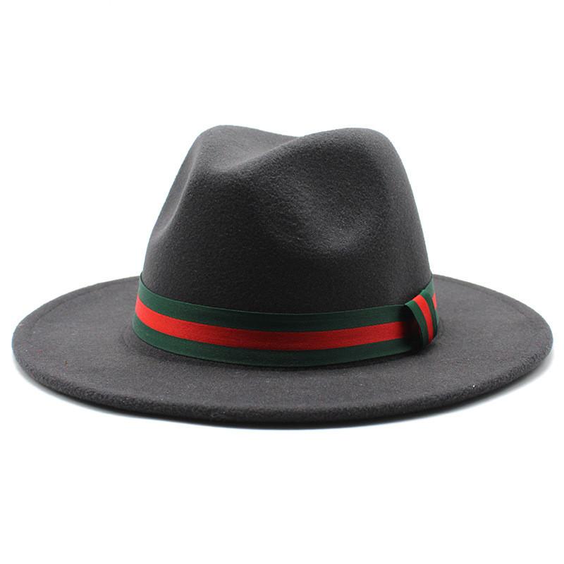 Fall Winter Fedora Hat For Men Women With Leopard Print Wool Felt Wide Brim Sun Protection