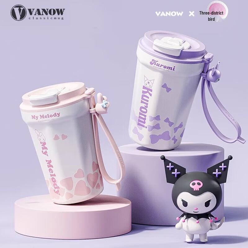 Vanow Sanrio Kuromi My Melody Ceramic Insulated Coffee Tumbler